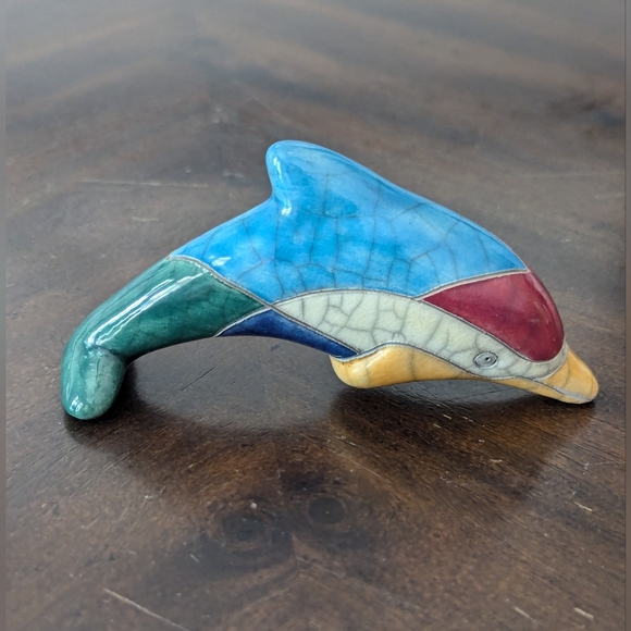 Dolphin  Figure Raku - Picture 2 of 9